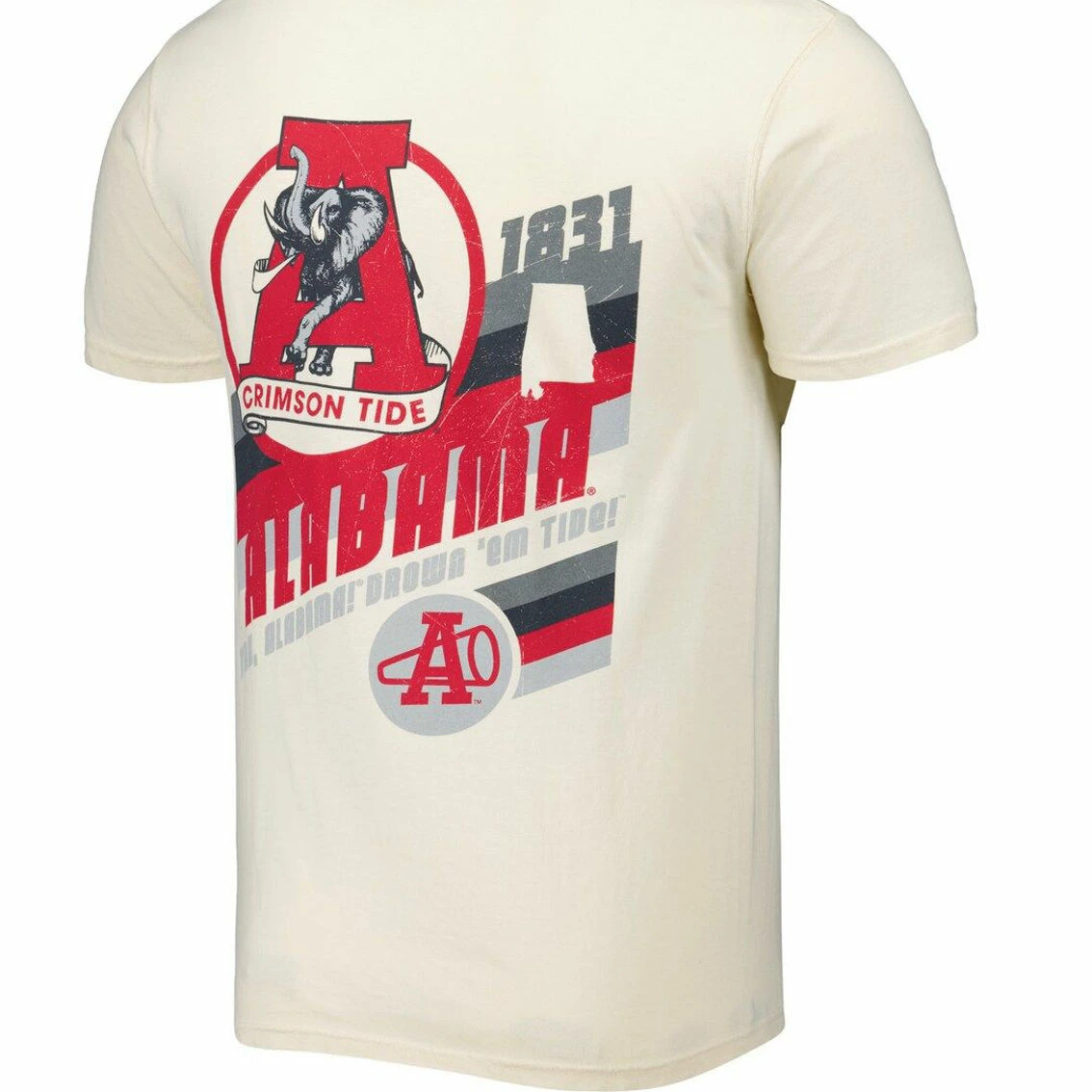 Image One Men's Cream Alabama Crimson Tide Vault Vintage Comfort Color T-Shirt 6 Image One Men's Cream Alabama Crimson Tide Vault Vintage Comfort Color T-Shirt - Image 4