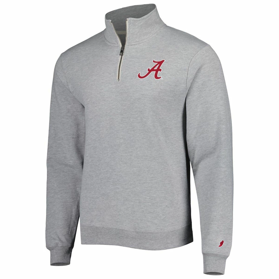 League Collegiate Wear Men's Heather Gray Alabama Crimson Tide Stack Essential Fleece Quarter-Zip Sweatshirt 5 League Collegiate Wear Men's Heather Gray Alabama Crimson Tide Stack Essential Fleece Quarter-Zip Sweatshirt - Image 3