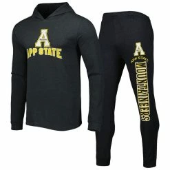 Concepts Sport Men's Black/Charcoal Appalachian State Mountaineers Meter Pullover Hoodie & Joggers Sleep Set -Nike Sales Store DSCO1154356315 1007 ALT1
