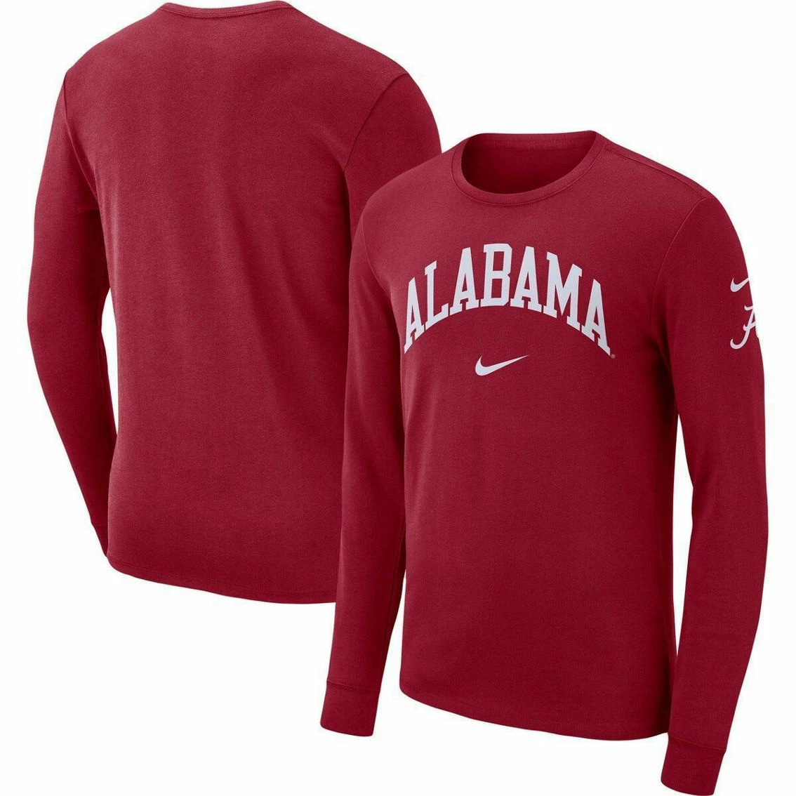 Nike Men's Crimson Alabama Crimson Tide Arch 2-Hit Long Sleeve T-Shirt 3 Nike Men's Crimson Alabama Crimson Tide Arch 2-Hit Long Sleeve T-Shirt