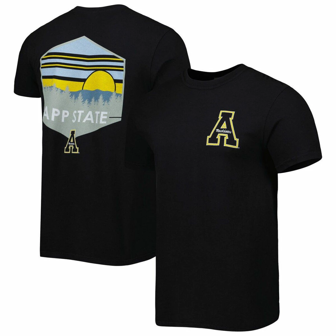 Image One Men's Black Appalachian State Mountaineers Landscape Shield T-Shirt 3 Image One Men's Black Appalachian State Mountaineers Landscape Shield T-Shirt