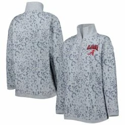 Gameday Couture Women's Heather Gray Alabama Crimson Tide Leopard Quarter-Zip Sweatshirt