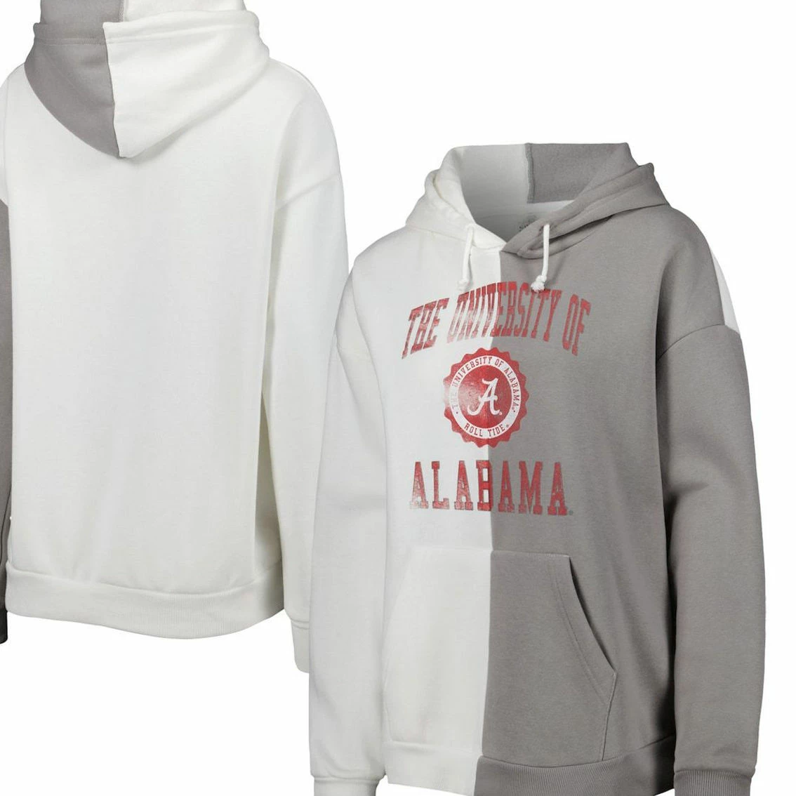 Gameday Couture Women's Gray/White Alabama Crimson Tide Split Pullover Hoodie 4 Gameday Couture Women's Gray/White Alabama Crimson Tide Split Pullover Hoodie - Image 2