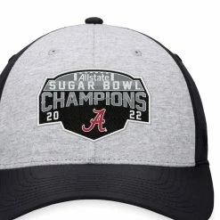 Men's Top Of The World Heather Gray Alabama Crimson Tide 2022 Sugar Bowl Champions Adjustable Hat -Nike Sales Store DSCO1157328276 1927 ALT2