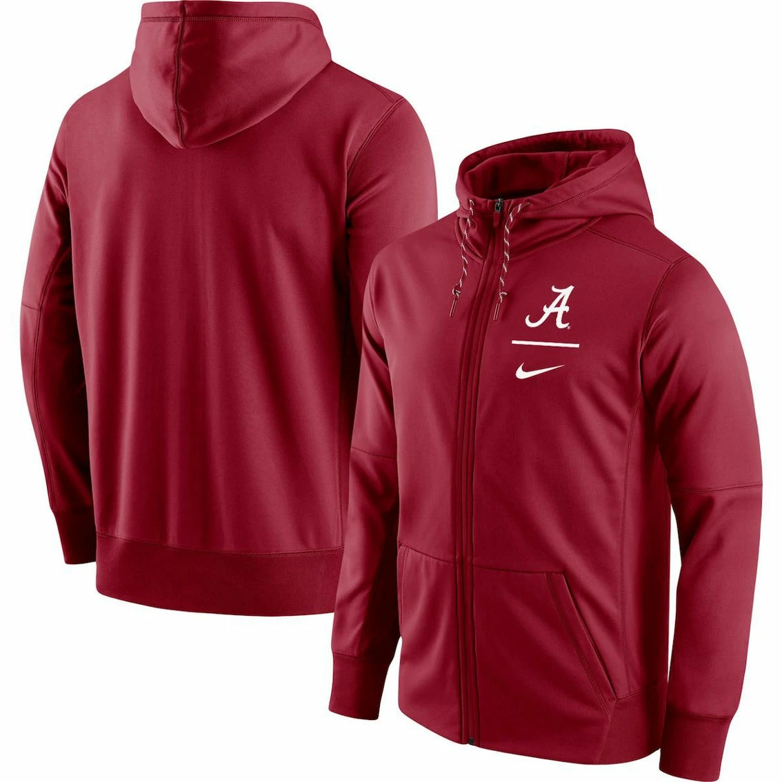 Nike Men's Crimson Alabama Crimson Tide Logo Stack Performance Full-Zip Hoodie 3 Nike Men's Crimson Alabama Crimson Tide Logo Stack Performance Full-Zip Hoodie