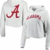 League Collegiate Wear Women's Ash Alabama Crimson Tide 2-Hit 1636 Cropped Pullover Hoodie -Nike Sales Store DSCO1159457190 4097
