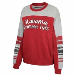 Women's Colosseum Crimson/Heather Gray Alabama Crimson Tide Baby Talk Pullover Sweatshirt -Nike Sales Store DSCO1159474247 2840 ALT2
