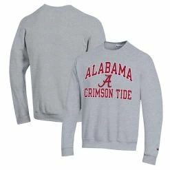 Champion Men's Heather Gray Alabama Crimson Tide High Motor Pullover Sweatshirt