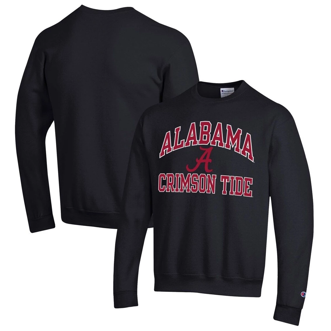 Champion Men's Black Alabama Crimson Tide High Motor Pullover Sweatshirt 4 Champion Men's Black Alabama Crimson Tide High Motor Pullover Sweatshirt - Image 2