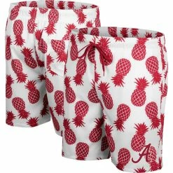 Colosseum Men's White/Crimson Alabama Crimson Tide Pineapple Swim Shorts