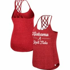 Colosseum Women's Crimson Alabama Crimson Tide Glenda Macrame Racerback Scoop Neck Tank Top