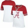 Colosseum Women's White/Crimson Alabama Crimson Tide Frost Yourself Notch Neck T-Shirt -Nike Sales Store DSCO1160509038 3550