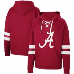 Colosseum Men's Crimson Alabama Crimson Tide Lace-Up 4.0 Pullover Hoodie