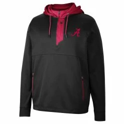 Colosseum Men's Black Alabama Crimson Tide Luge 3.0 Quarter-Zip Hoodie -Nike Sales Store DSCO1161595978 1007 ALT2