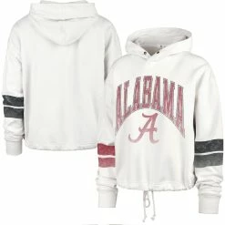 '47 Women's Cream Alabama Crimson Tide Harper Adjustable Cropped Pullover Hoodie
