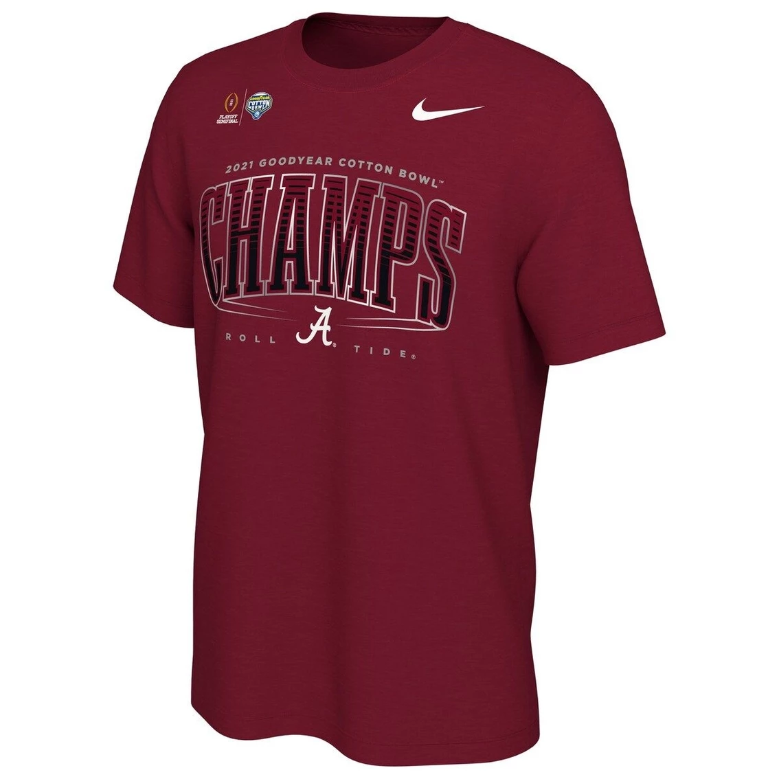 Nike Men's Crimson Alabama Crimson Tide College Football Playoff 2021 Cotton Bowl S Locker Room T-Shirt 5 Nike Men's Crimson Alabama Crimson Tide College Football Playoff 2021 Cotton Bowl S Locker Room T-Shirt - Image 3