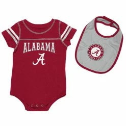 Colosseum Newborn & Infant Crimson/Gray Alabama Crimson Tide Chocolate Bodysuit & Bib Set